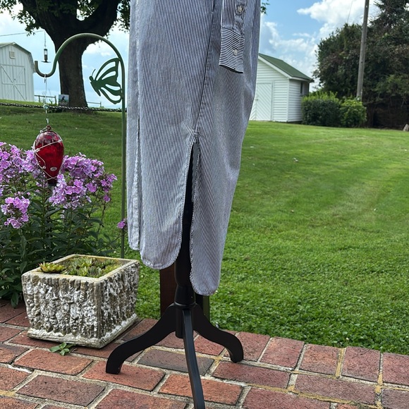 -EVERLANE Midi Cotton Shirt Dress - Bone White/Black Women’s Size 00 - Picture 14 of 15